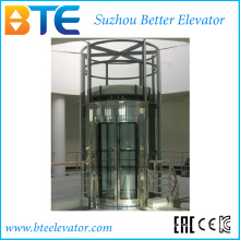 Traction Vvvf Circulaire panoramique Passager Ascenseur avec rotation horizontale